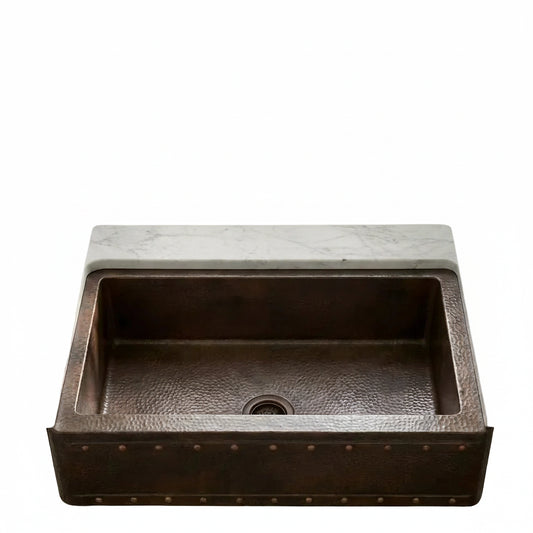 Dual Mount Copper Kitchen Farmhouse Apron Sink-Zinnia - Brasska