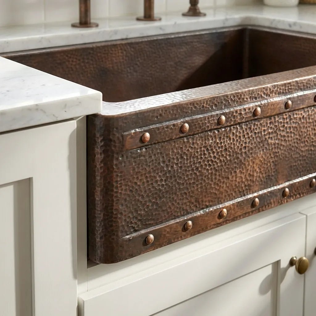 Dual Mount Copper Kitchen Farmhouse Apron Sink-Zinnia - Brasska