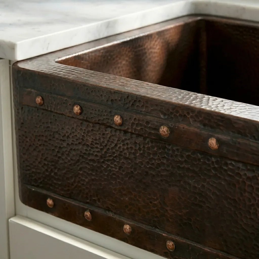 Dual Mount Copper Kitchen Farmhouse Apron Sink-Zinnia - Brasska