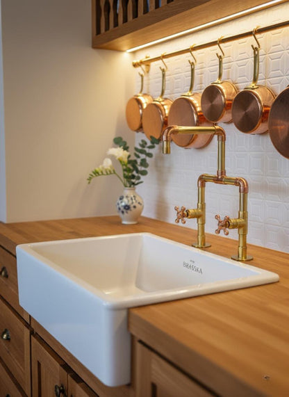 Luxury Handmade Kitchen Faucet | Solid Brass & Copper Mixer by BRASSKA