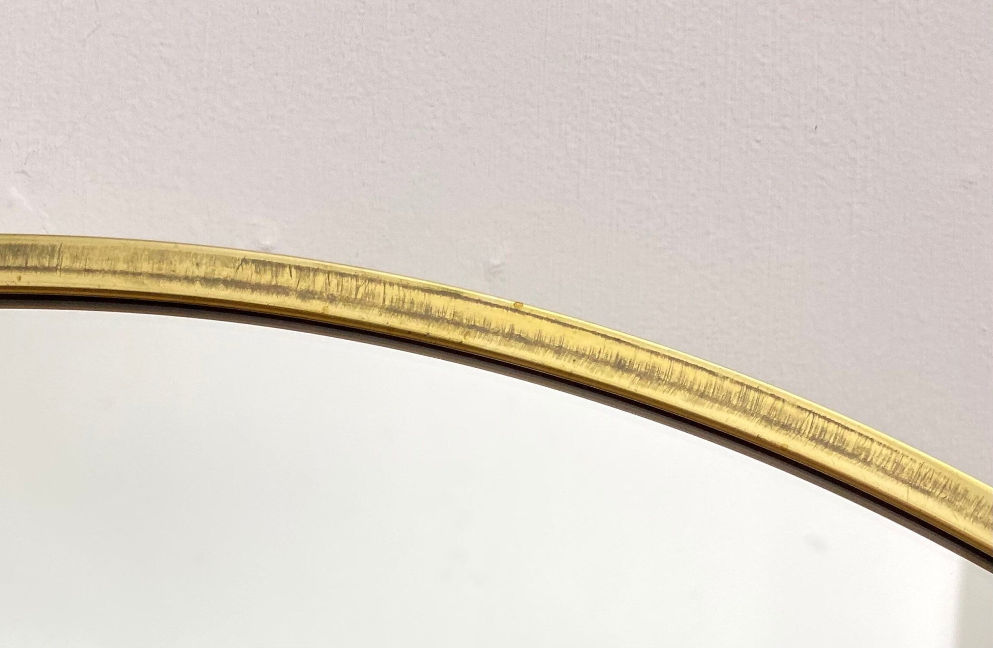 Half Circle Mirror Solid Brass Border Handmade Wall Mirror. - Brasska