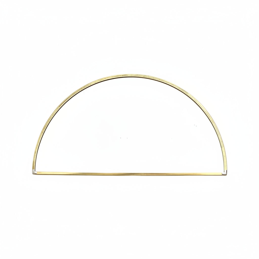 Half Circle Mirror Solid Brass Border Handmade Wall Mirror. - Brasska