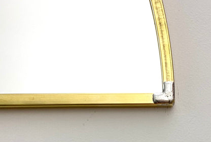 Half Circle Mirror Solid Brass Border Handmade Wall Mirror. - Brasska