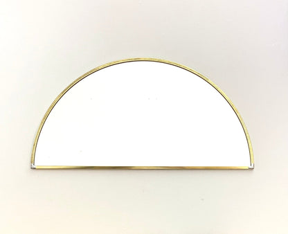 Half Circle Mirror Solid Brass Border Handmade Wall Mirror. - Brasska