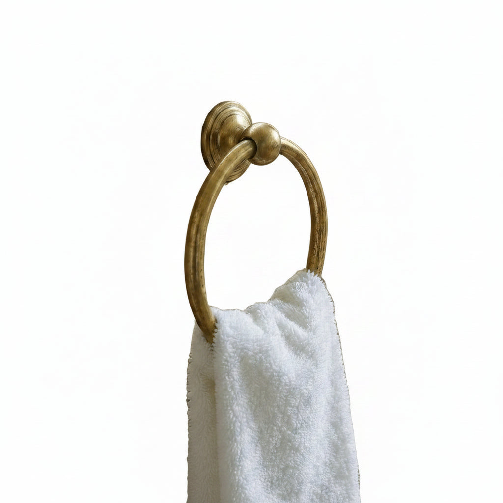 Hammered Brass Farmhouse Sink with Towel Rings – Handmade Apron-Front Kitchen Sink - Brasska