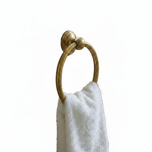 Hammered Brass Farmhouse Sink with Towel Rings – Handmade Apron-Front Kitchen Sink - Brasska