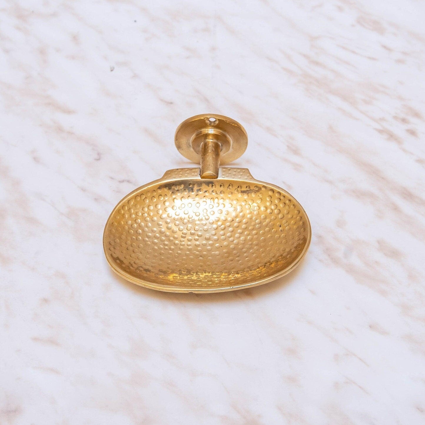 Hammered Brass Wall Mounted Soap Dish - Brasska