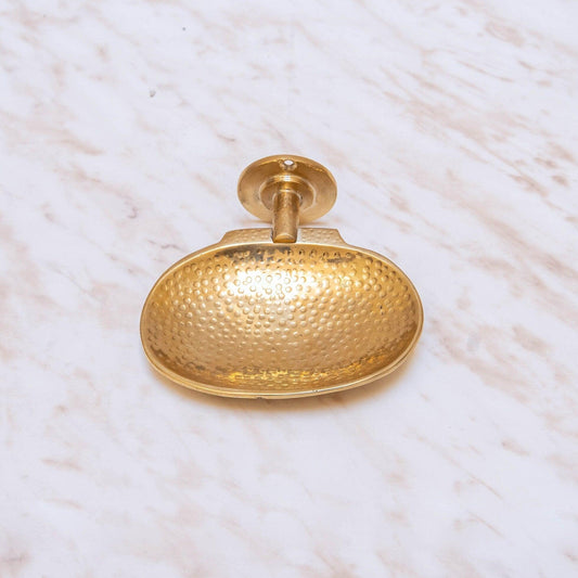 Hammered Brass Wall Mounted Soap Dish - Brasska