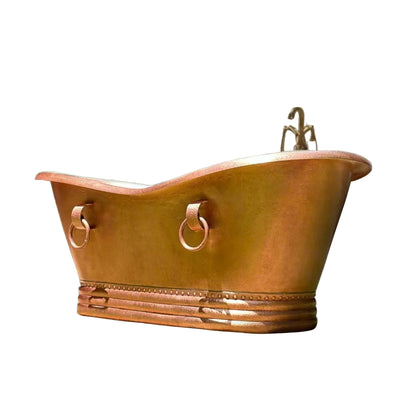 Hammered Copper Bathtub - Solid Hammered Copper Soaking Tub - Brasska