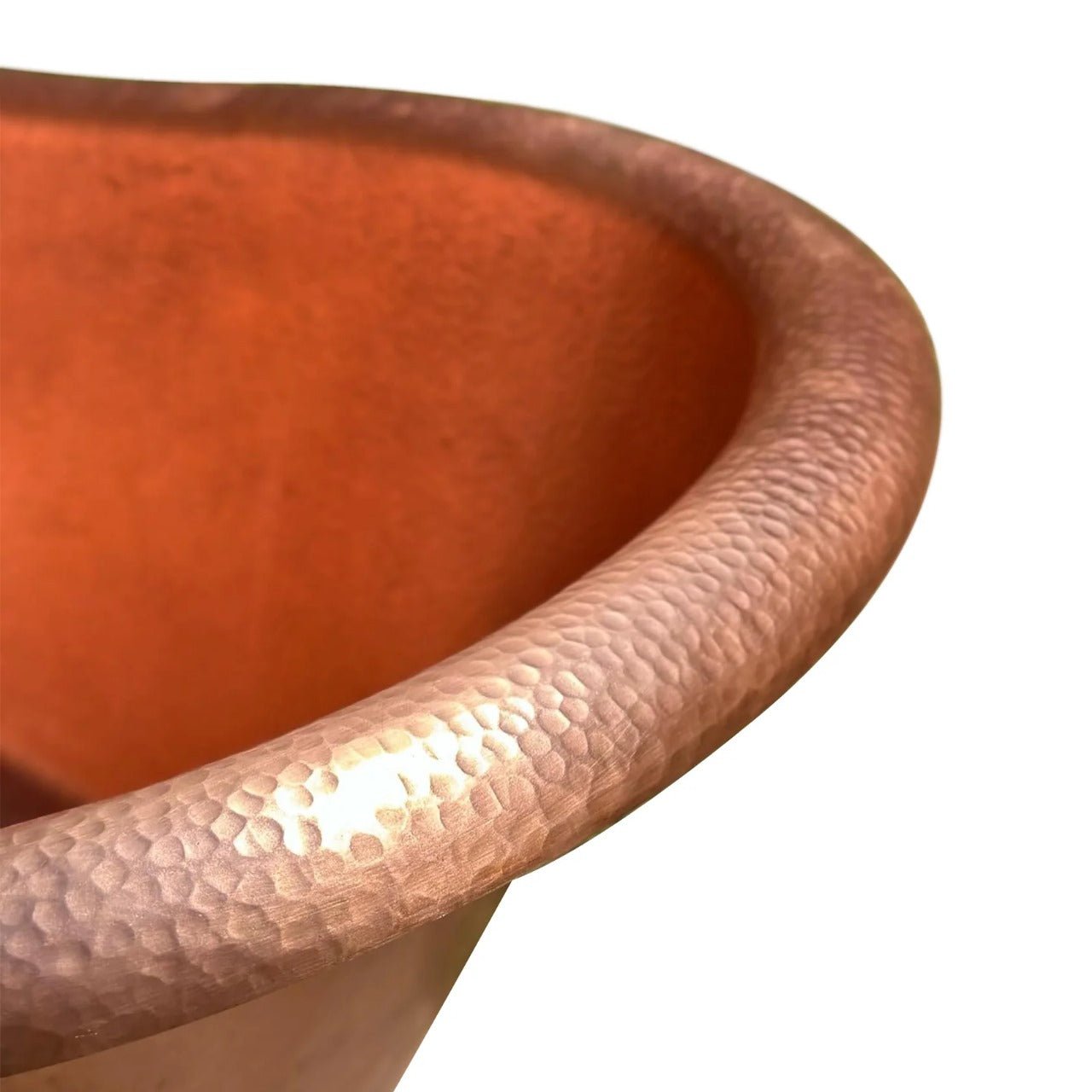 Hammered Copper Bathtub - Solid Hammered Copper Soaking Tub - Brasska