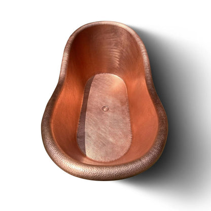 Hammered Copper Bathtub - Solid Hammered Copper Soaking Tub - Brasska