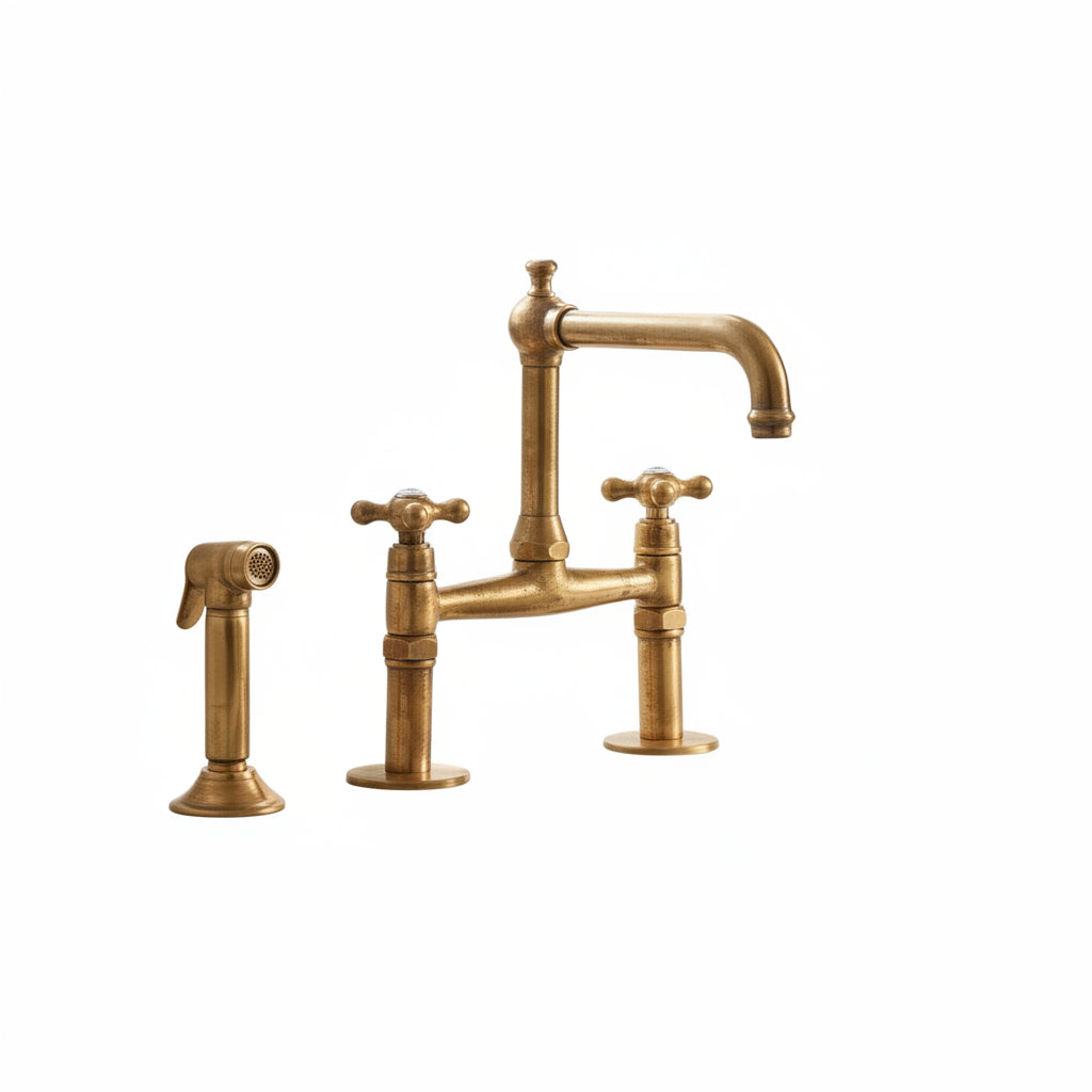 Hammered Copper Single-Bowl Farmhouse Sink with Rings - Ryla - Brasska