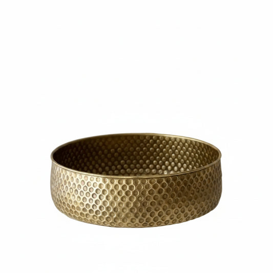 Hammered Copper Vessel Sink – Round Handcrafted Bathroom Basin - Brasska