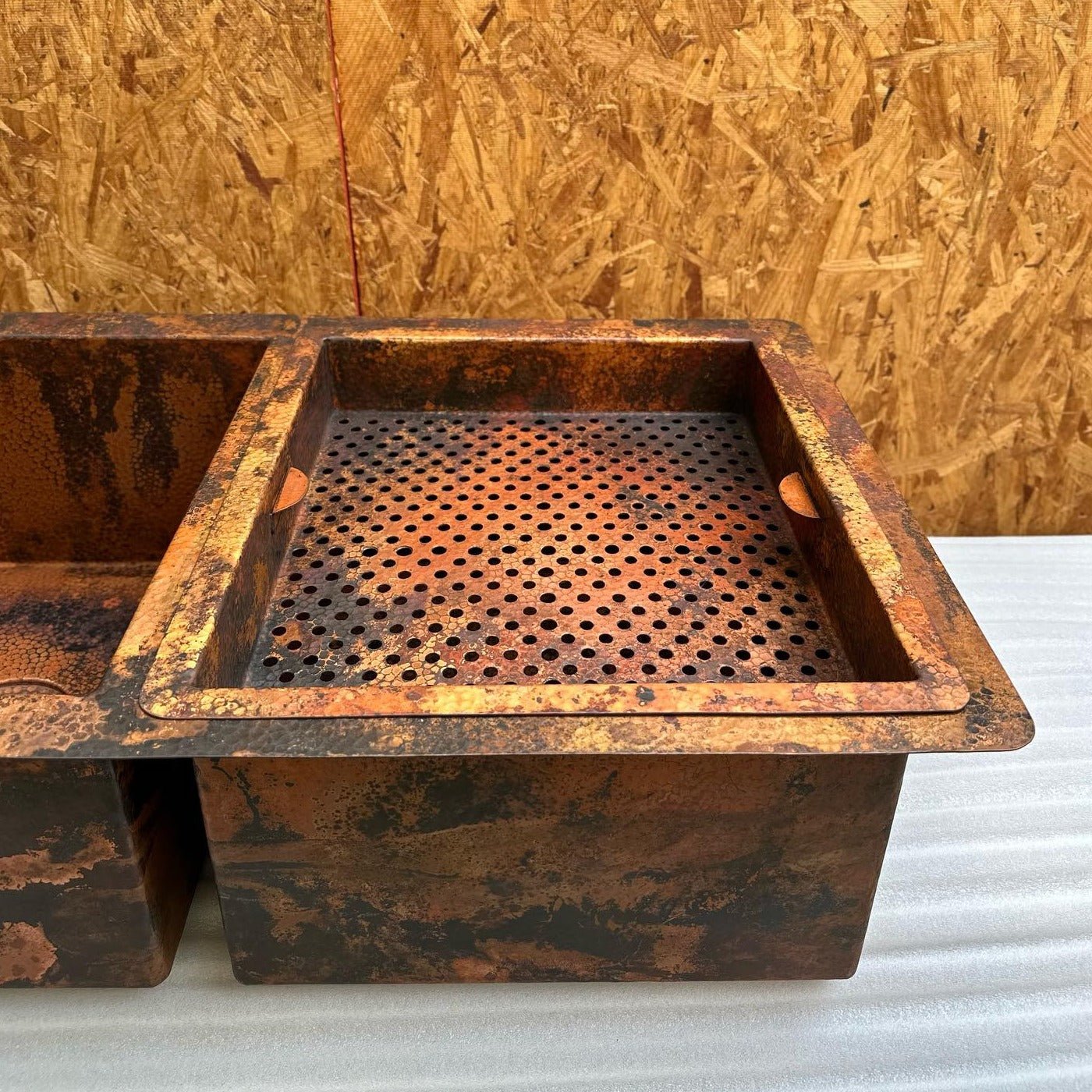 Hammered Double Bowl Copper Undermount Kitchen Sink - Zeta - Brasska