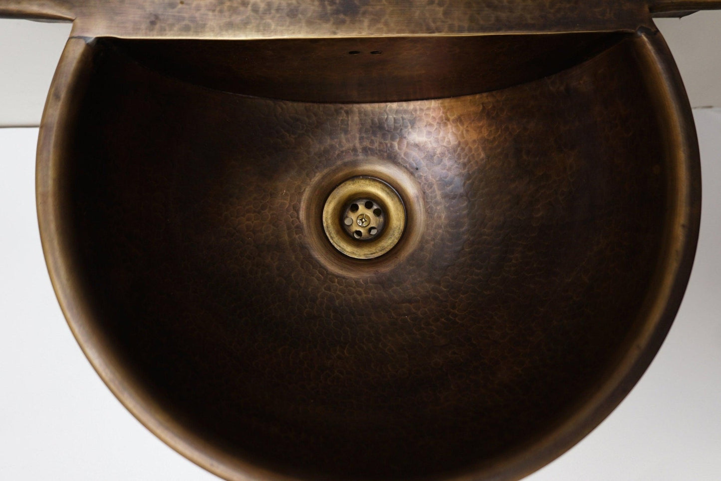 Hammered Patina Brass Wall Mount Sink With Solid Brass Faucet - Brasska