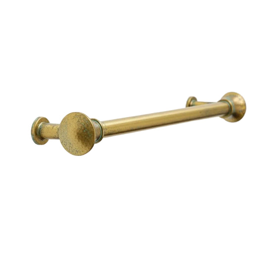 Hammered Solid Brass Towel Bar – Unlacquered Wall Mounted Bathroom Rail - Brasska