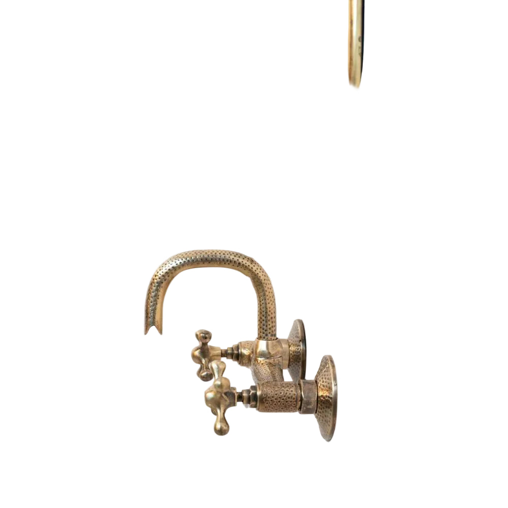 Hammered Wall Mount Oil Rubbed Brass Bath Faucet - Brasska