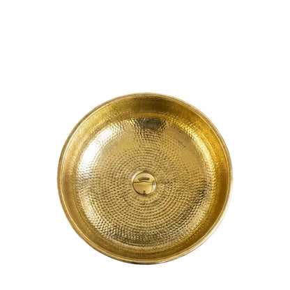 Hand-Hammered Blackened Brass Vessel Sink – Gold Interior Artisan Bathroom Basin - Brasska