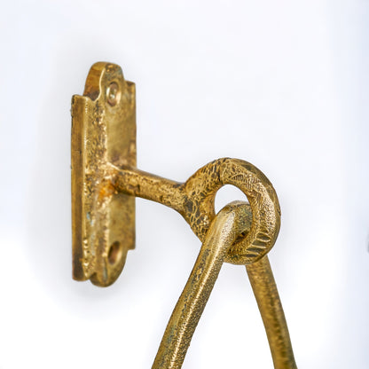 Handcrafted Brass Triangle Towel Ring – Wall Mounted Unlacquered Bathroom Holder - Brasska