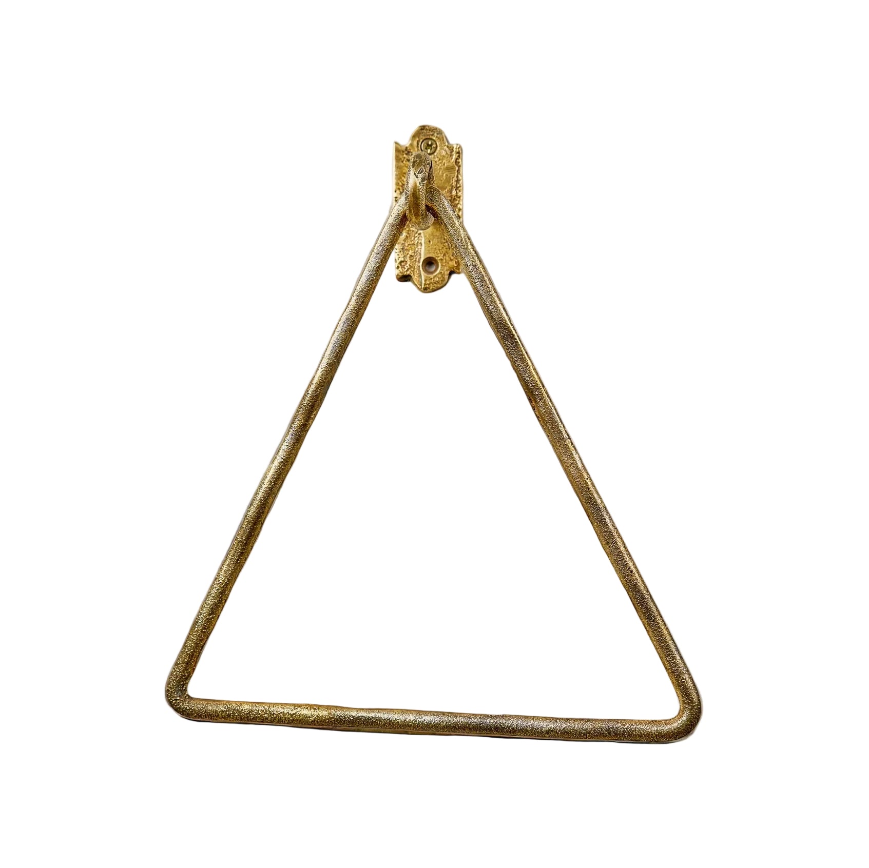 Handcrafted Brass Triangle Towel Ring – Wall Mounted Unlacquered Bathroom Holder - Brasska