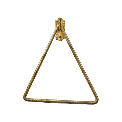 Handcrafted Brass Triangle Towel Ring – Wall Mounted Unlacquered Bathroom Holder - Brasska
