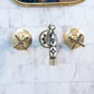 Handcrafted Cobra Wood & Brass Wall Mounted faucet