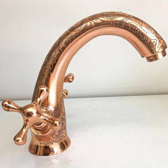 Handcrafted Powder Room Copper Faucet - Brasska
