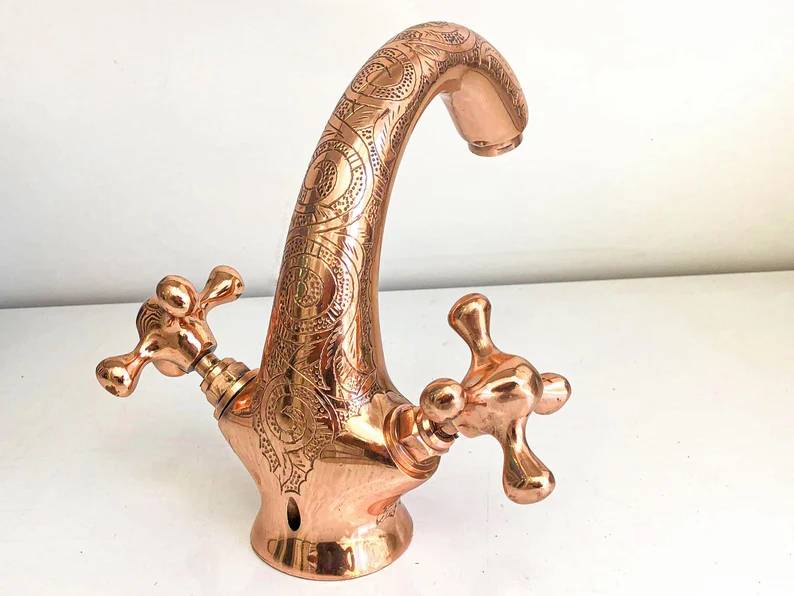 Handcrafted Powder Room Copper Faucet - Brasska