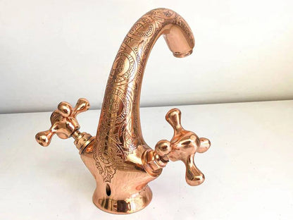 Handcrafted Powder Room Copper Faucet - Brasska