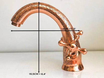 Handcrafted Powder Room Copper Faucet - Brasska