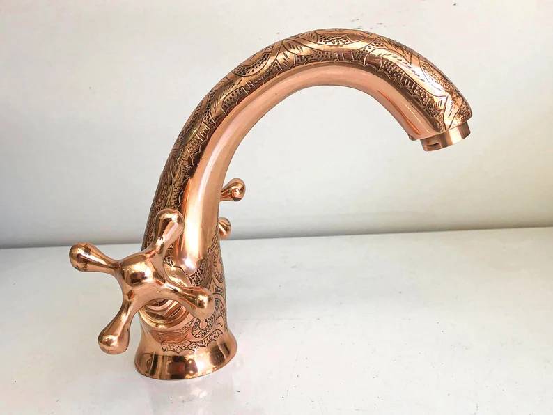 Handcrafted Powder Room Copper Faucet - Brasska