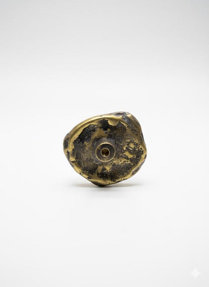 Handcrafted Solid Brass Knob – Textured Antique Finish for Cabinets & Drawers - Brasska