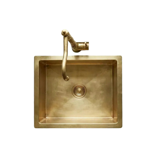 Handcrafted Undermount Brass Bar Sink - Square Bar Kitchen Sink Including drain - Brasska