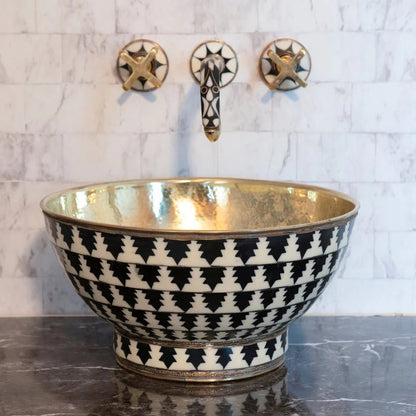 Handcrafted Wood & Brass Wall Mounted faucet - Brasska