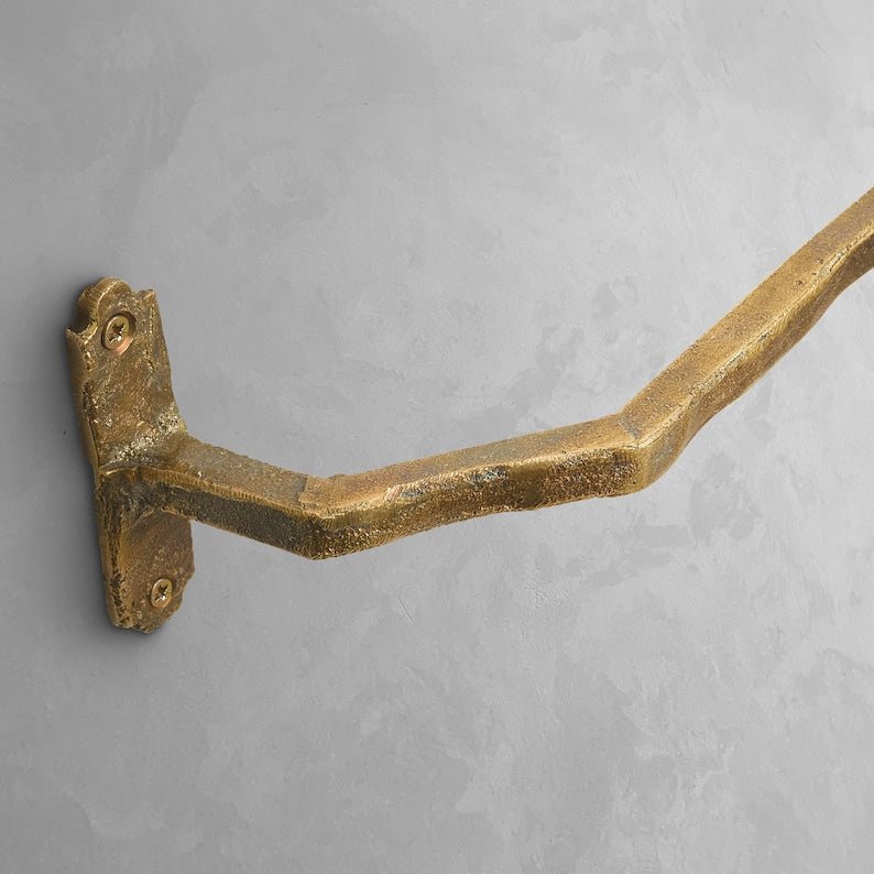 Handmade Brass Towel Rack – Rustic Wall Mounted Bathroom Bar - Brasska