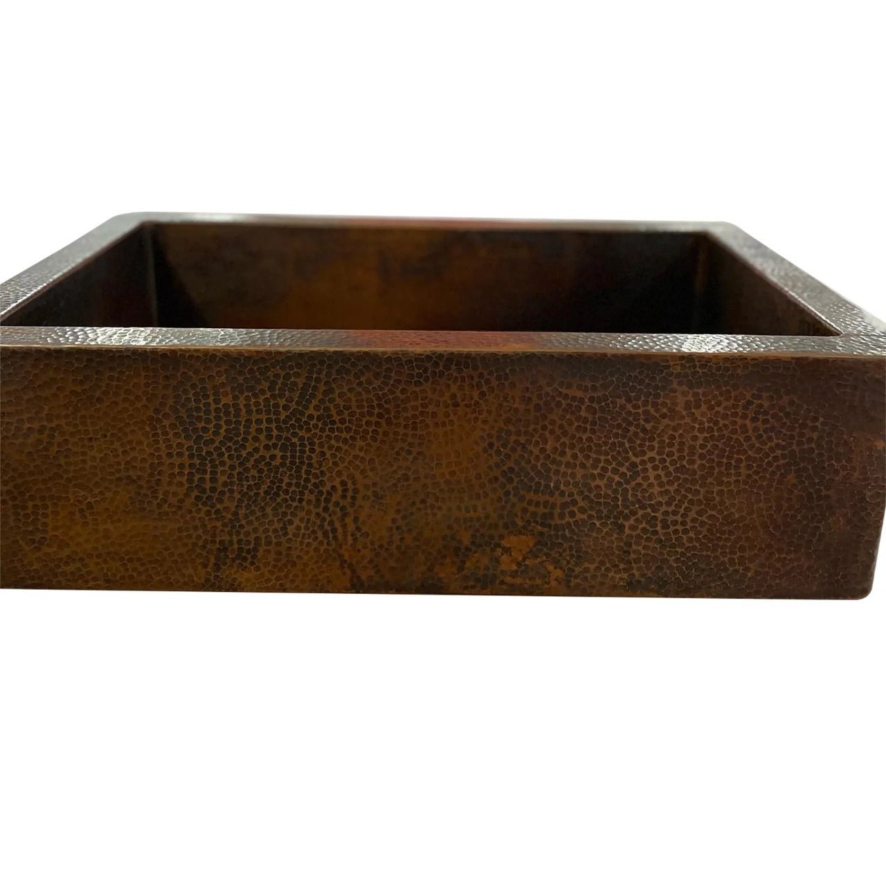 Handmade Copper Drop-In Sink – Hammered Finish, Rustic Farmhouse Style - Brasska