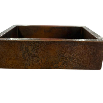 Handmade Copper Drop-In Sink – Hammered Finish, Rustic Farmhouse Style - Brasska