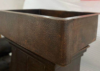 Handmade Copper Drop-In Sink – Hammered Finish, Rustic Farmhouse Style - Brasska