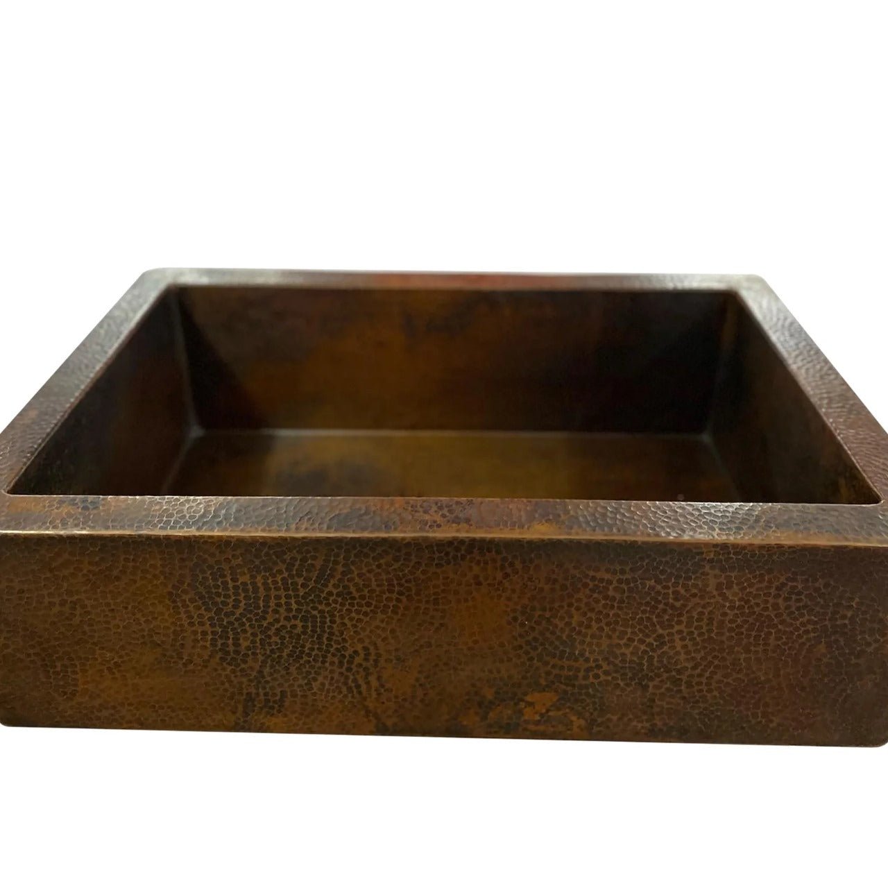 Handmade Copper Drop-In Sink – Hammered Finish, Rustic Farmhouse Style - Brasska