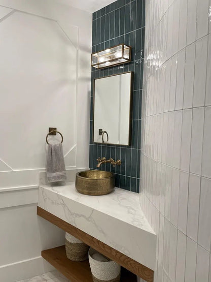 Handmade Hammered Copper Vessel Sink with Engraved Pattern – Luxury Bathroom Basin - Brasska
