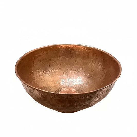 Handmade Solid Copper Vessel Sink – Decorative Round Bathroom Bowl - Brasska