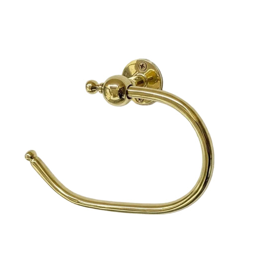 Handmade Unlacquered Brass Toilet Paper Holder – Vintage Wall Mount Bathroom Hardware - Brasska