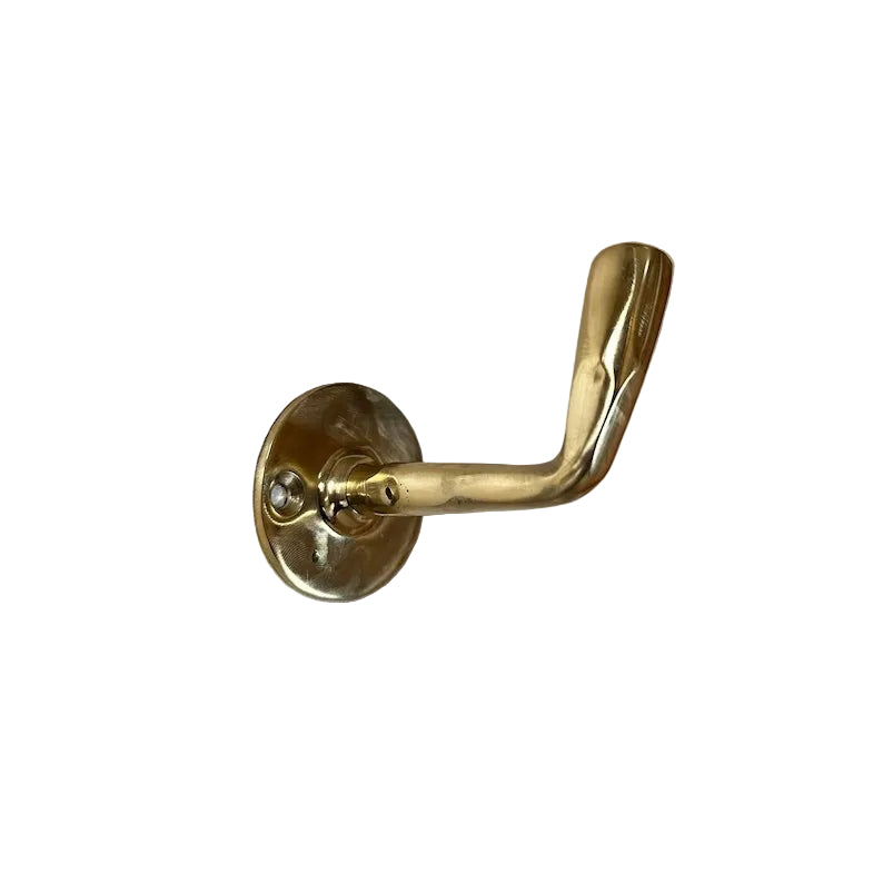 Handmade Unlacquered Brass Wall-Mounted Coat Hook - Brasska