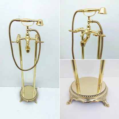 nlacquered Brass Tub Filler Bathtub Faucet with Hand Shower