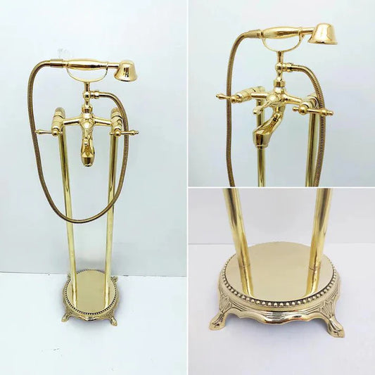 nlacquered Brass Tub Filler Bathtub Faucet with Hand Shower