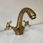 Bronze Bathroom Faucet , Single Hole Bathroom Vanity Faucet with Double Simple Cross Handles