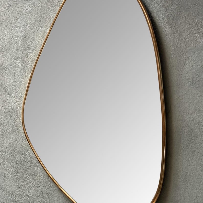 asymmetrical Wall Mirror - Brass Bathroom Mirror