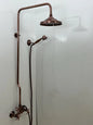 Vintage Brass Shower System – Wall Mounted with Rainfall & Handheld Shower