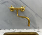 Wall Mounted Brass Bridge Faucet – Double Cross Handles