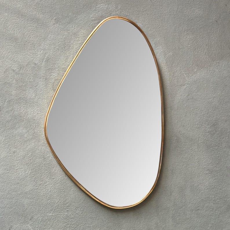 asymmetrical Wall Mirror - Brass Bathroom Mirror